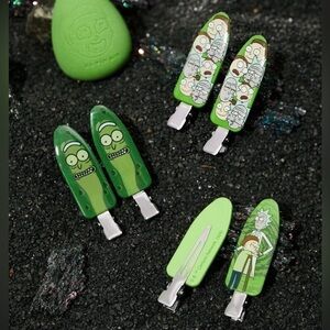2/$35 6 Pc Rick & Morty Cartoon Network Pickle Rick Acrylic Paddle Hair Clip Set